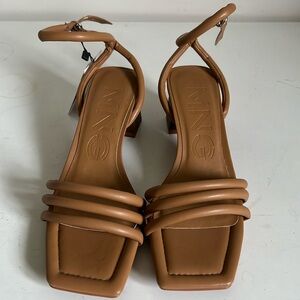 Mango strappy square toe heeled sandals size 36